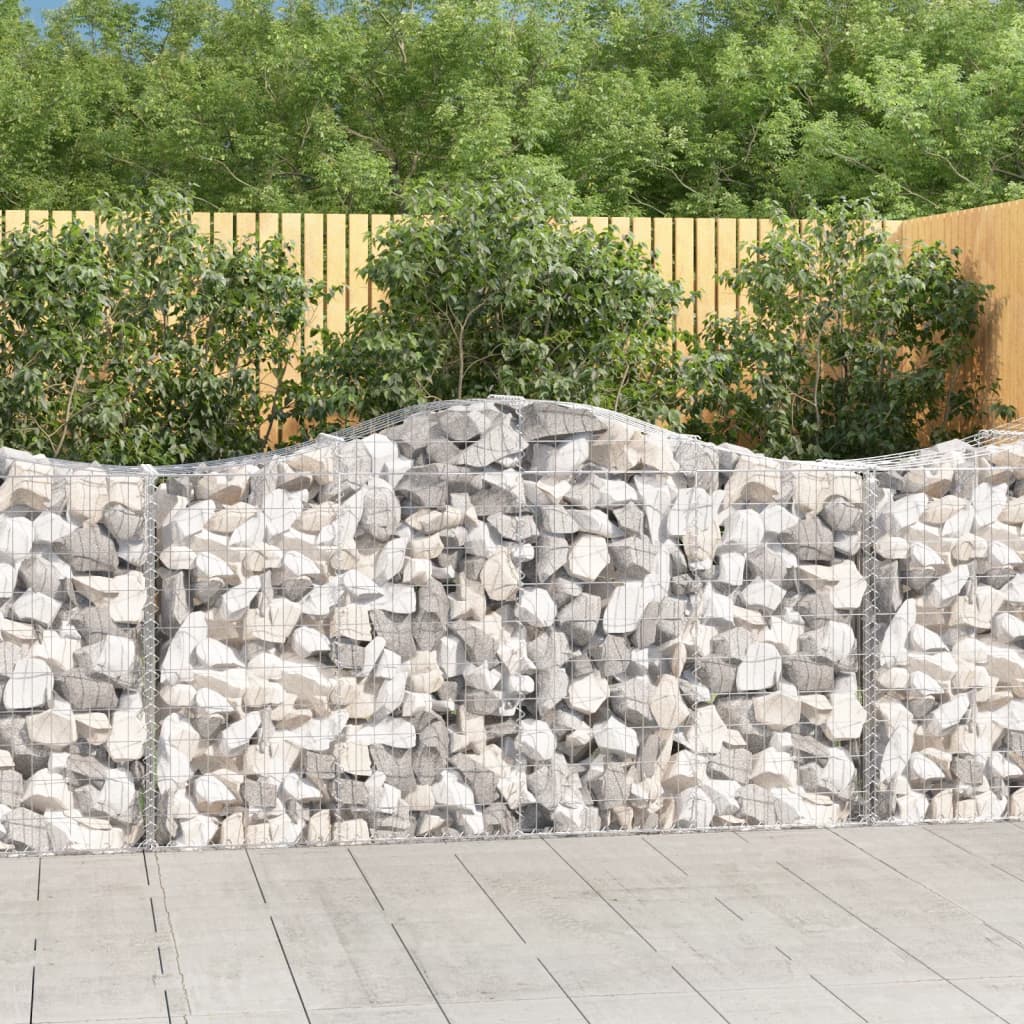 vidaXL Arched Gabion Baskets 5 pcs 78.7"x19.7"x39.4"/47.2" Galvanized Iron