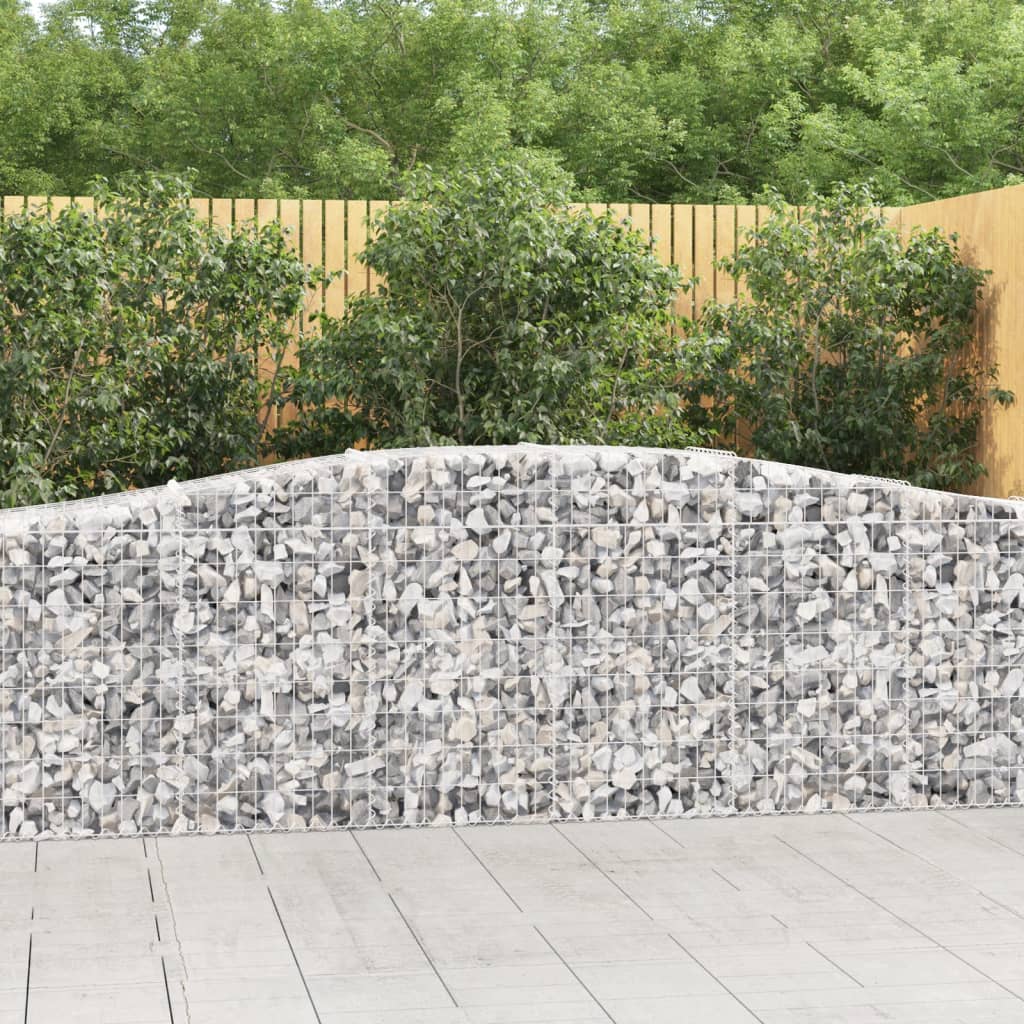 vidaXL Arched Gabion Baskets 5 pcs 157.5"x19.7"x31.5"/39.4" Galvanized Iron