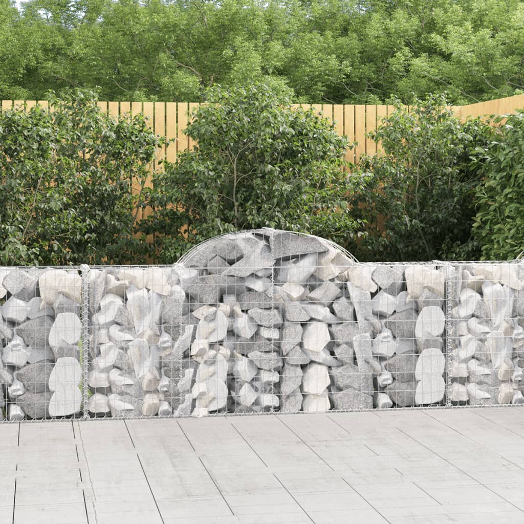 vidaXL Arched Gabion Baskets 5 pcs 78.7"x11.8"x31.5"/39.4" Galvanized Iron