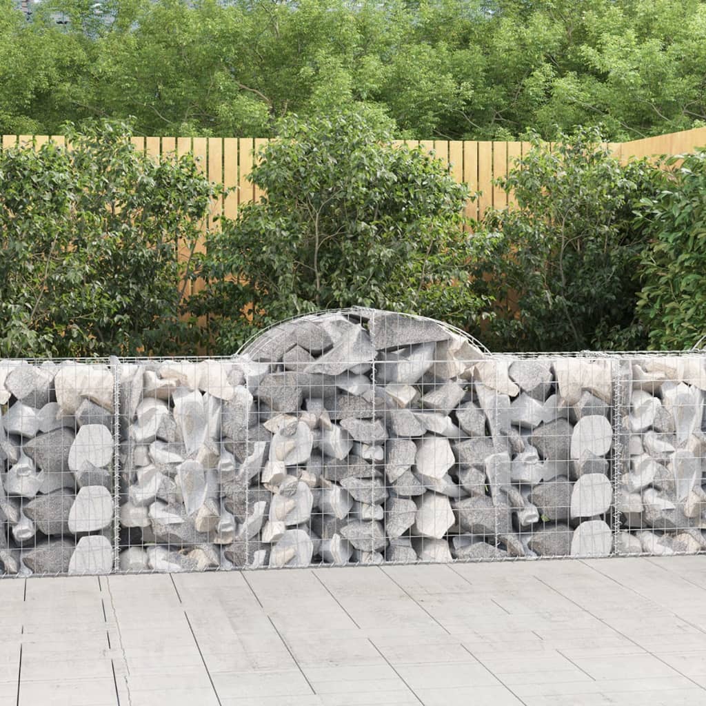 vidaXL Arched Gabion Baskets 5 pcs 78.7"x19.7"x31.5"/39.4" Galvanized Iron