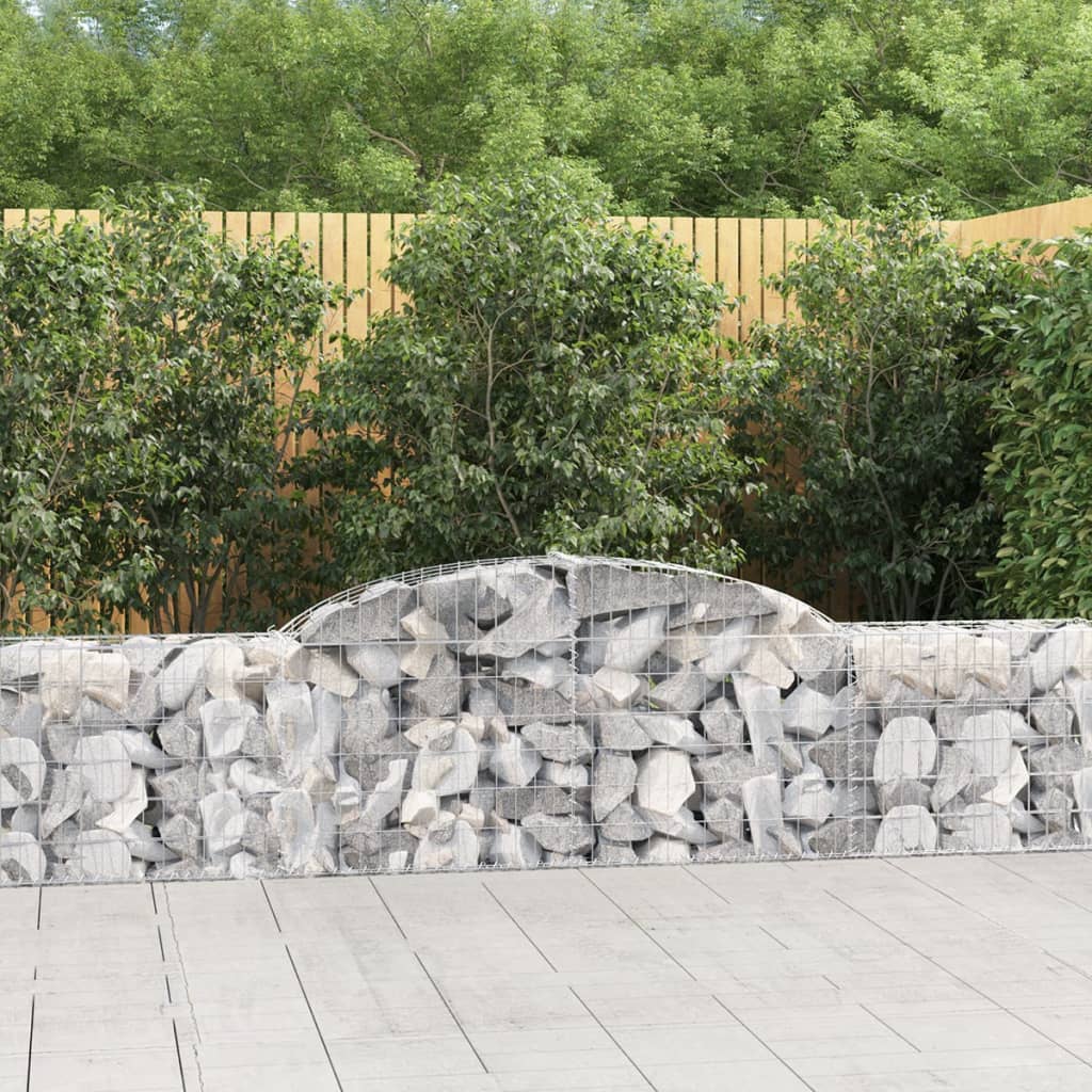 vidaXL Arched Gabion Baskets 3 pcs 118.1"x11.8"x23.6"/31.5" Galvanized Iron