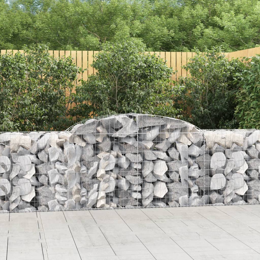 vidaXL Arched Gabion Baskets 4 pcs 118.1"x19.7"x31.5"/39.4" Galvanized Iron