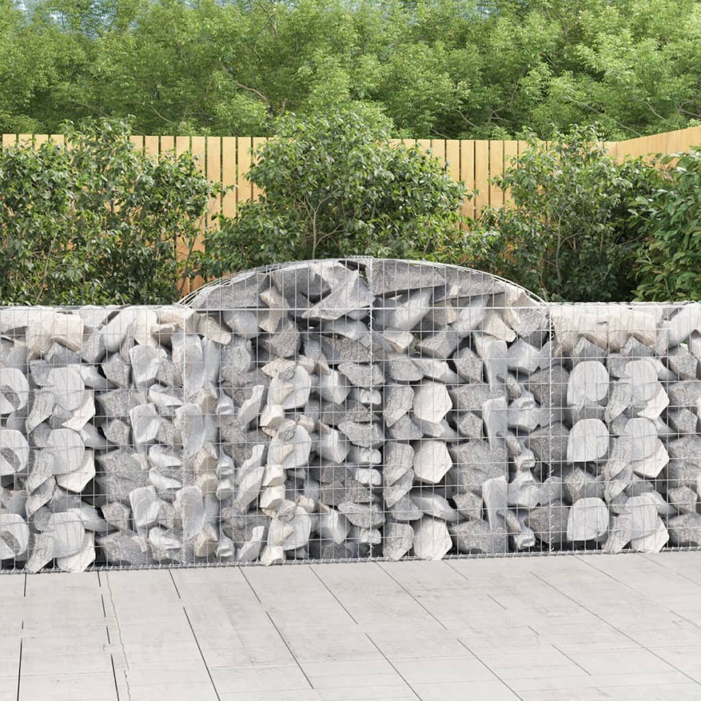 vidaXL Arched Gabion Baskets 4 pcs 118.1"x19.7"x39.4"/47.2" Galvanized Iron