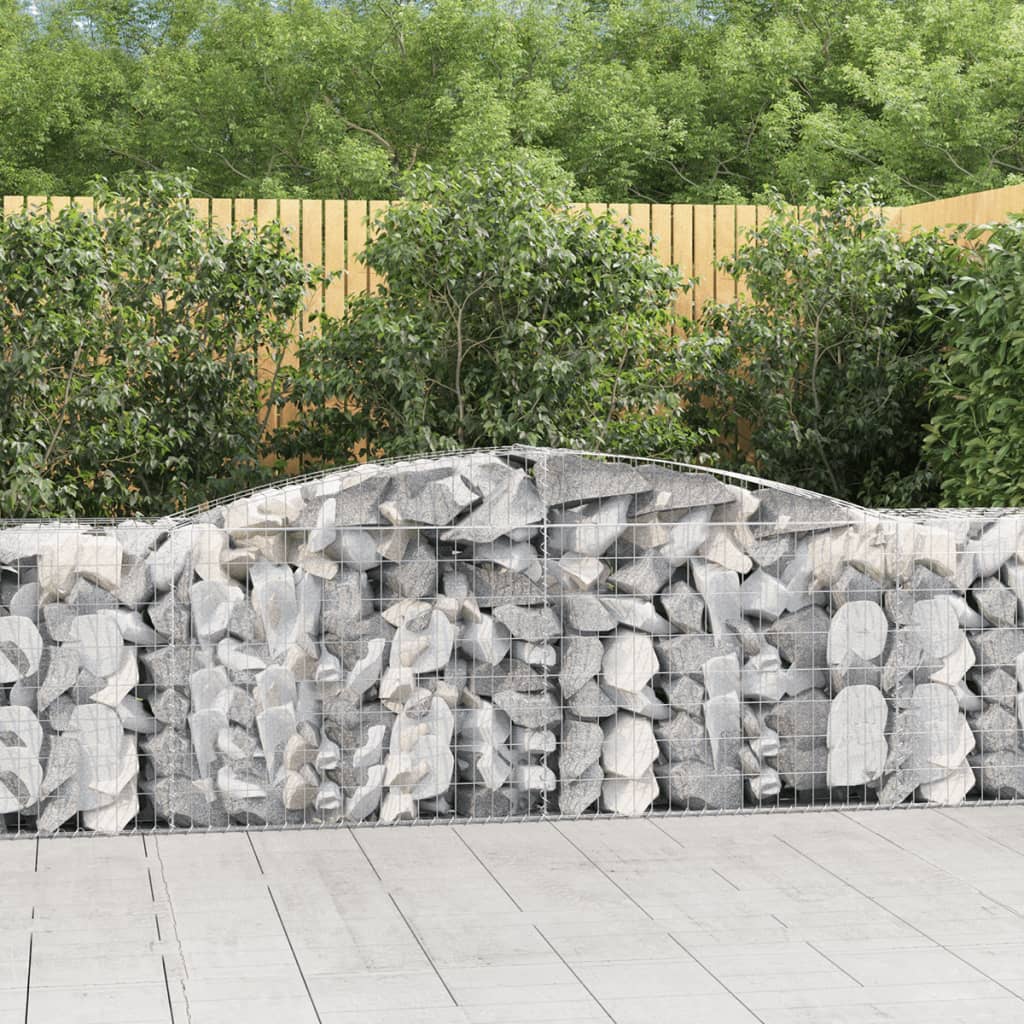 vidaXL Arched Gabion Baskets 4 pcs 157.5"x19.7"x31.5"/39.4" Galvanized Iron