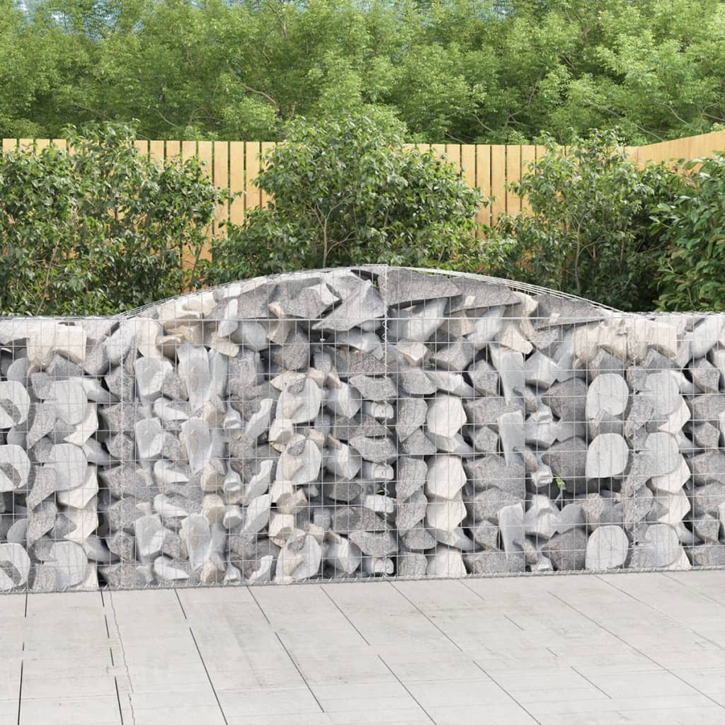 vidaXL Arched Gabion Baskets 4 pcs 157.5"x19.7"x39.4"/47.2" Galvanized Iron