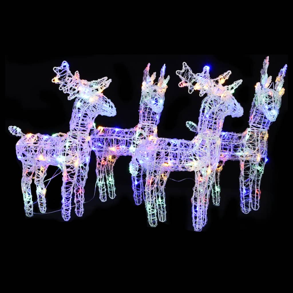 vidaXL Christmas Reindeers 4 pcs Multicolor 160 LEDs Acrylic