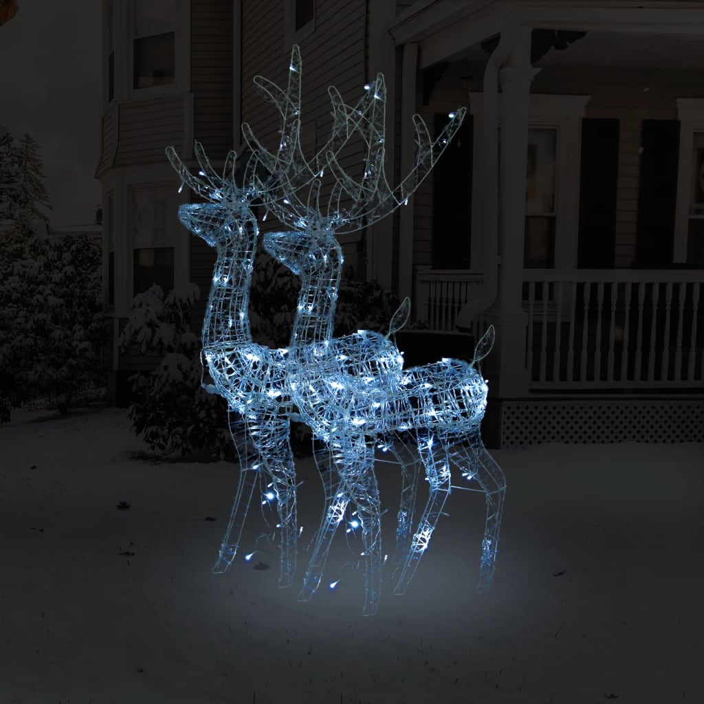 vidaXL Acrylic Reindeer Christmas Decorations 2 pcs 47.2" Cold White