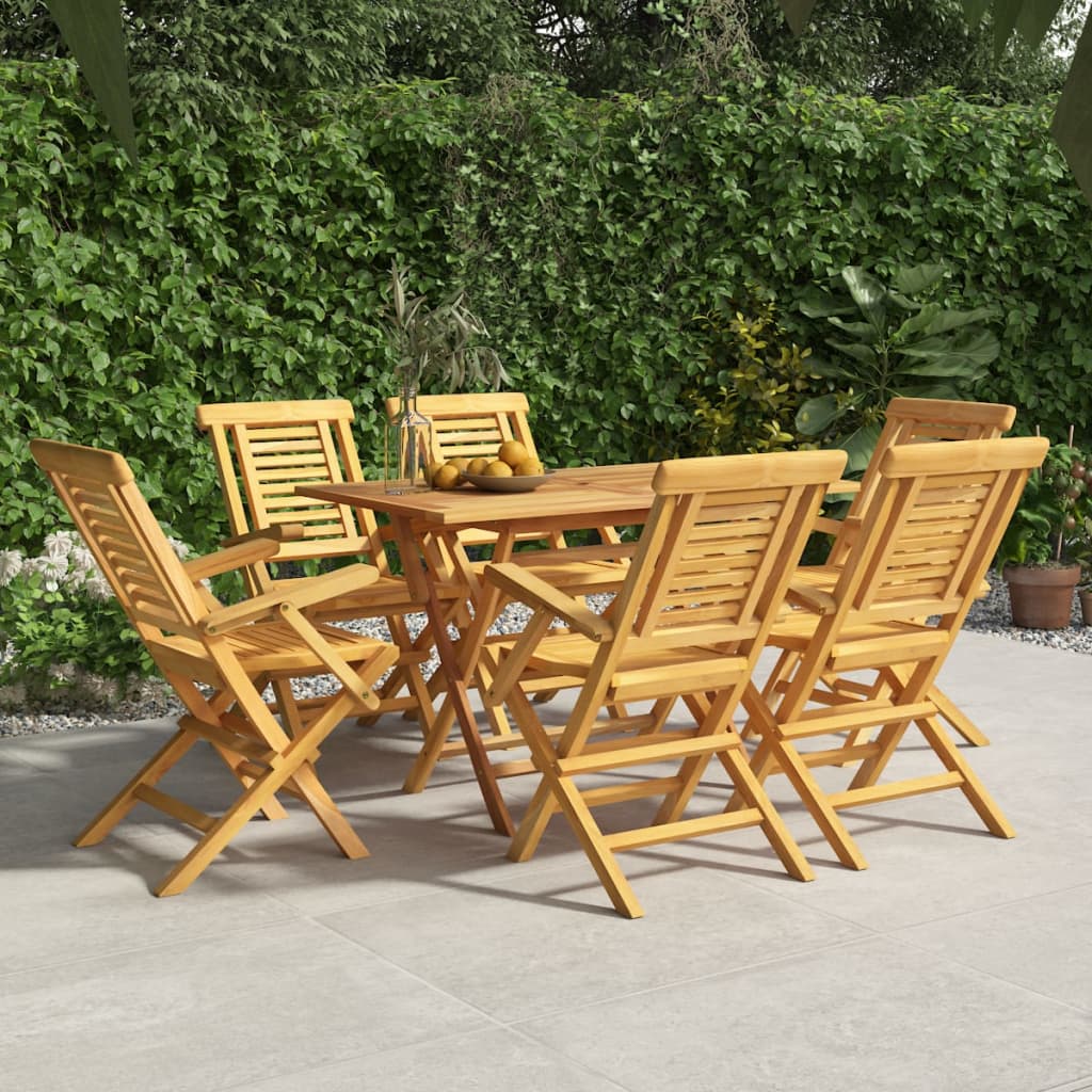 vidaXL Folding Patio Chairs 6 pcs 22"x24.8"x35.4" Solid Wood Teak