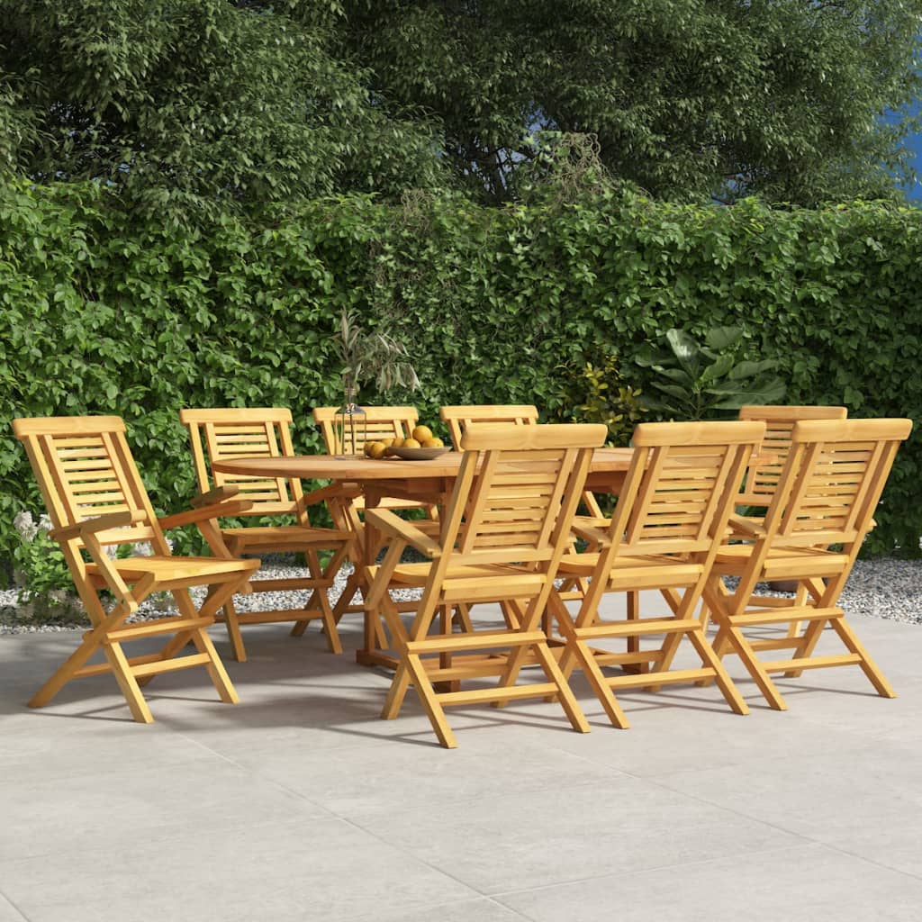 vidaXL Folding Patio Chairs 8 pcs 22"x24.8"x35.4" Solid Wood Teak