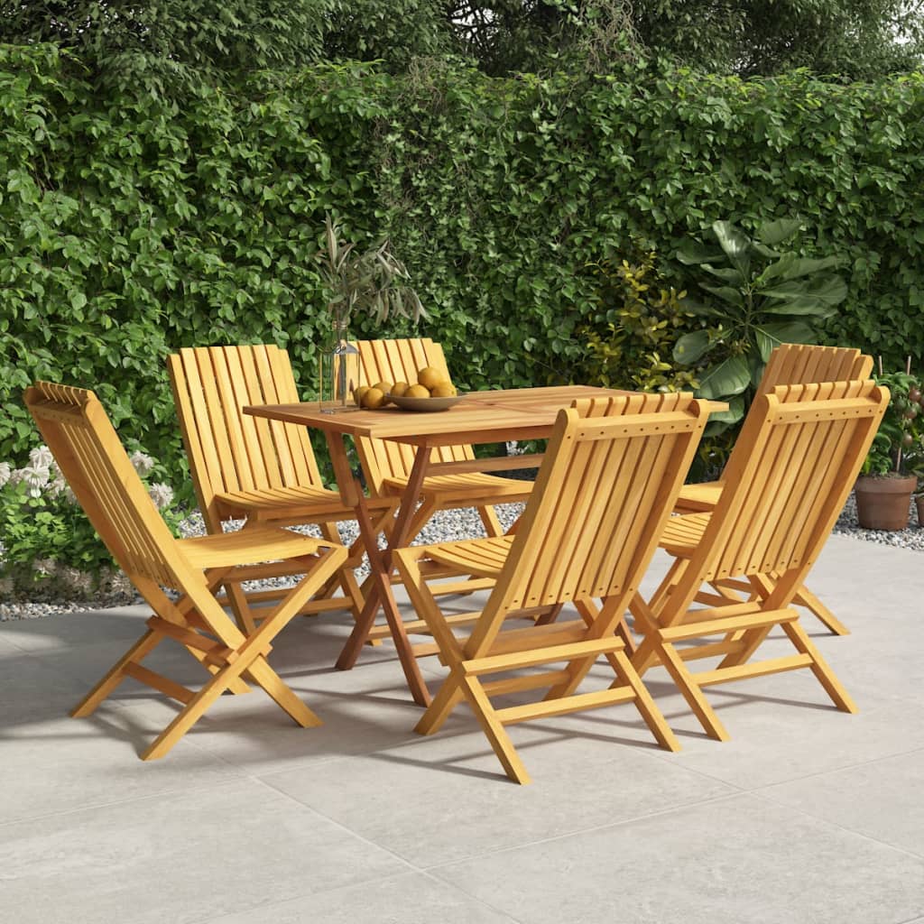 vidaXL Folding Patio Chairs 6 pcs 18.5"x18.5"x35" Solid Wood Teak