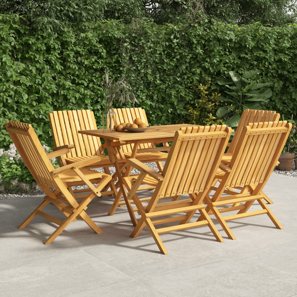 vidaXL Folding Patio Chairs 6 pcs 24"x26.4"x35.4" Solid Wood Teak