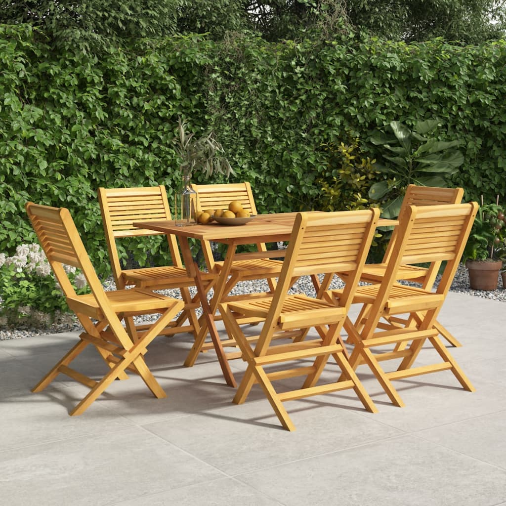 vidaXL Folding Patio Chairs 6 pcs 18.5"x24.4"x35.4" Solid Wood Teak