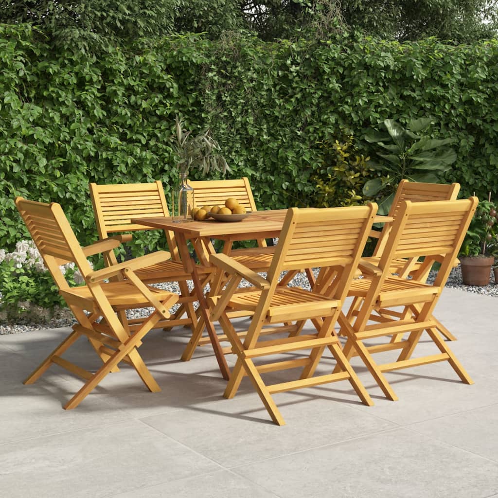 vidaXL Folding Patio Chairs 6 pcs 21.7"x24.4"x35.4" Solid Wood Teak