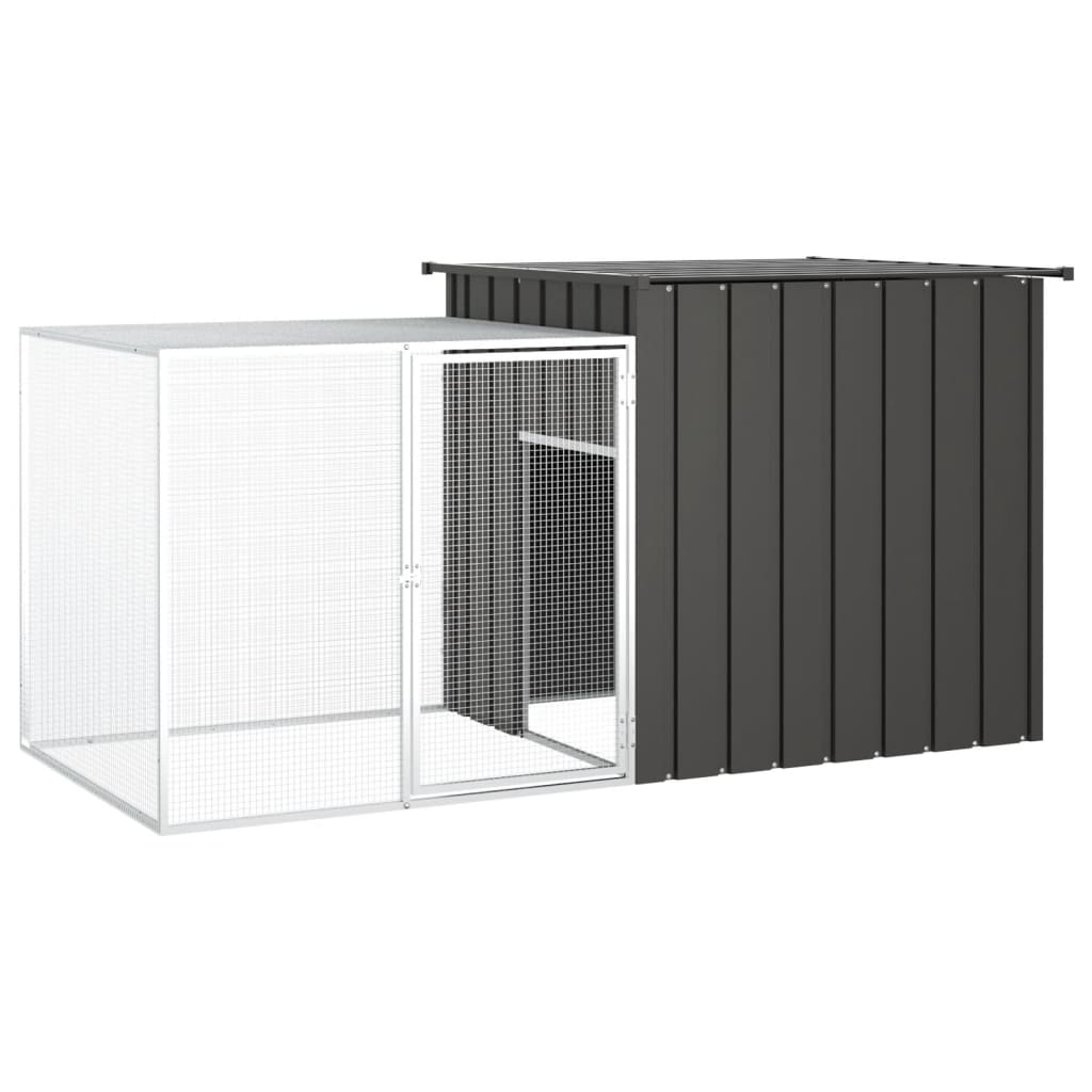 vidaXL Rabbit Cage Anthracite 78.7"x35.8"x39.4" Galvanized Steel