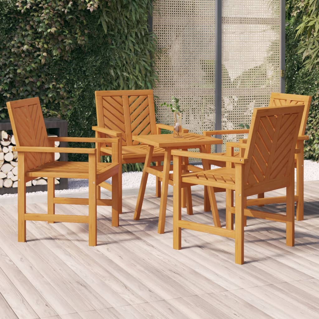 vidaXL Patio Dining Chairs 4 pcs Solid Wood Acacia