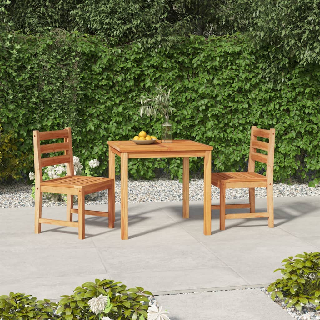 vidaXL 3 Piece Patio Dining Set Solid Wood Teak