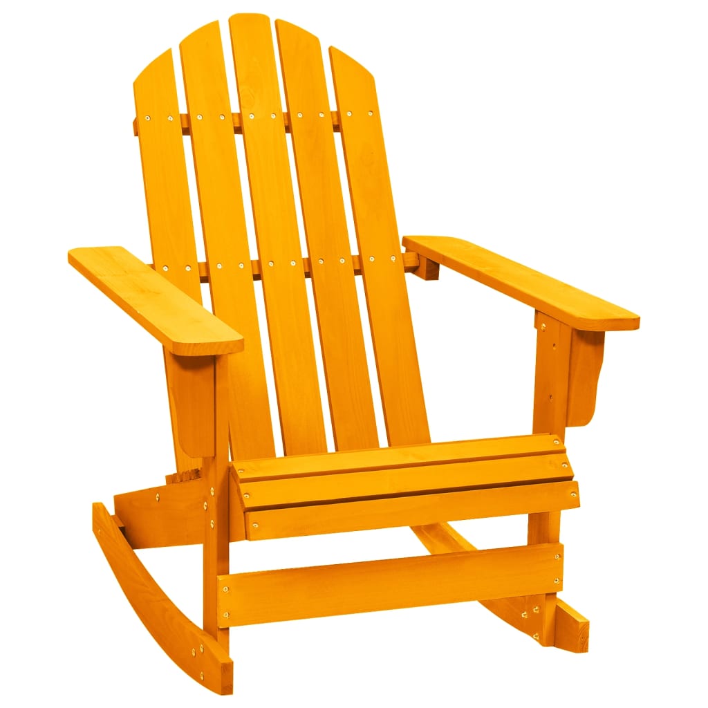 vidaXL Patio Adirondack Rocking Chair Solid Fir Wood Orange