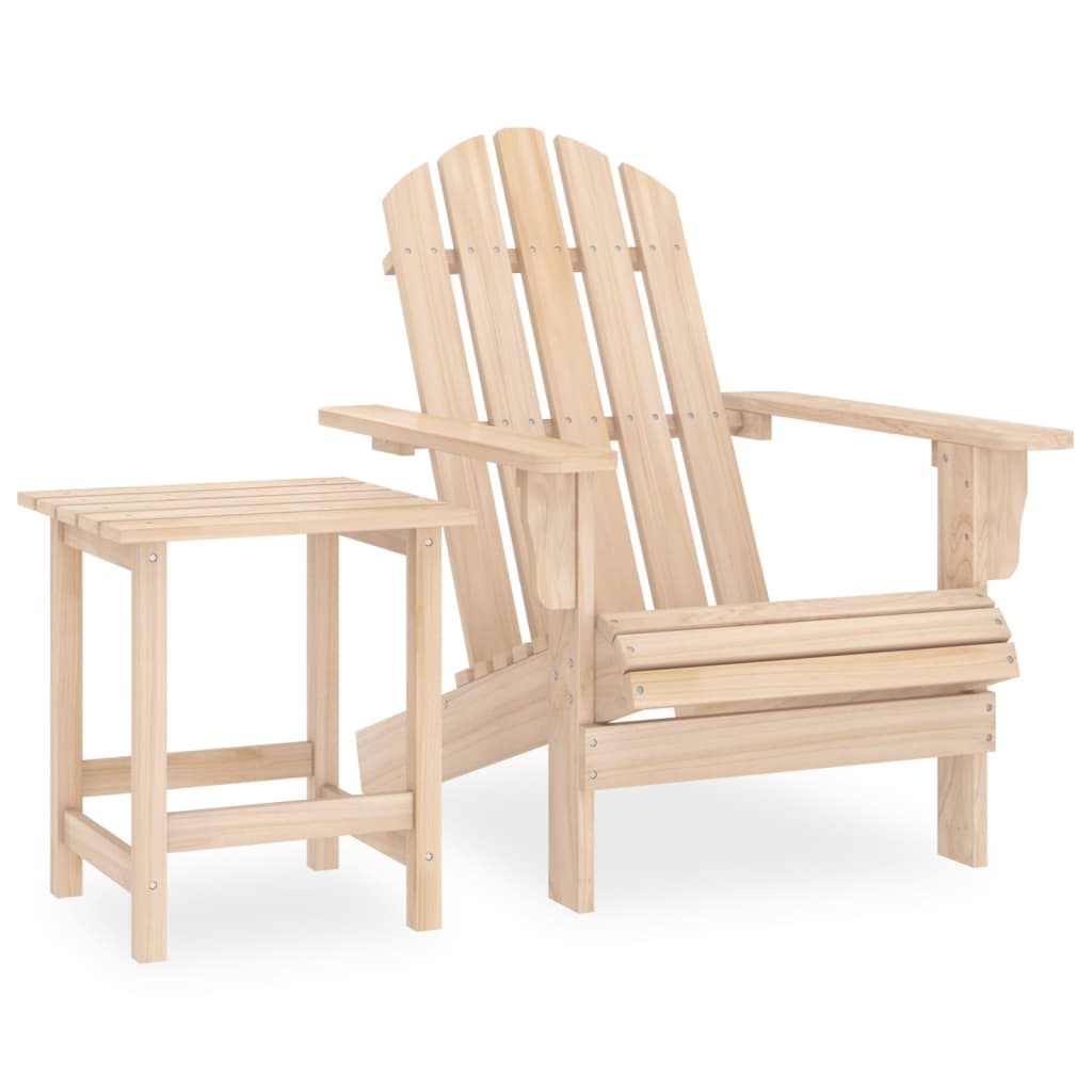 vidaXL Patio Adirondack Chair with Table Solid Fir Wood