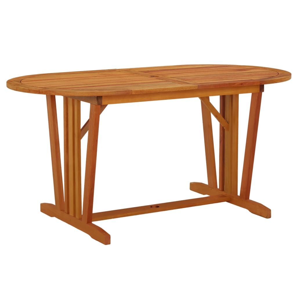 vidaXL Patio Table 63"x33.5"x29.5" Solid Wood Eucalyptus