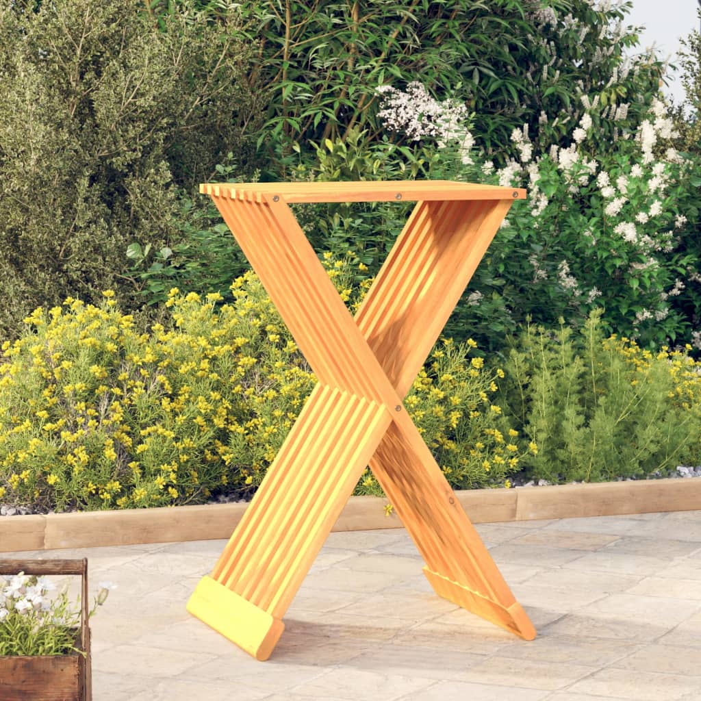 vidaXL Folding Stool 15.7"x12.8"x27.6" Solid Wood Teak