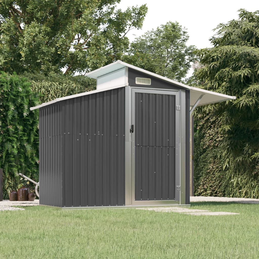 vidaXL Garden Shed Anthracite 106.3"x51.2"x82.1" Galvanized Steel