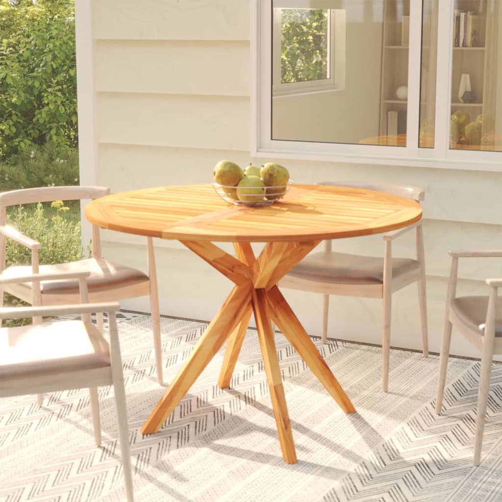 vidaXL Patio Table 43.3"x43.3"x29.5" Solid Wood Acacia