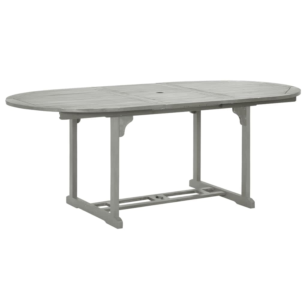 vidaXL Patio Table Gray 78.7"x39.4"x29.5" Solid Acacia Wood