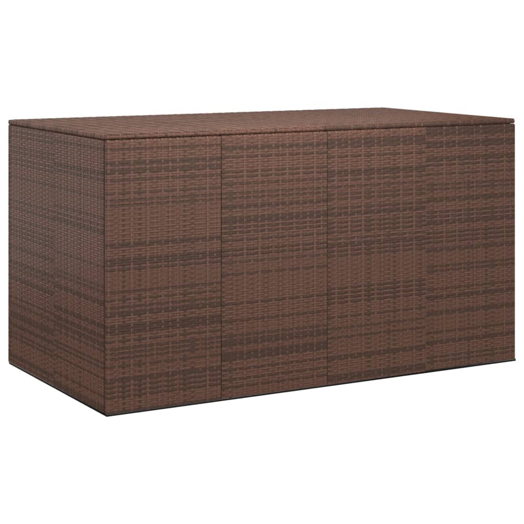 vidaXL Patio Cushion Box PE Rattan Brown