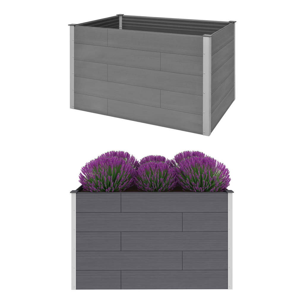 vidaXL Garden Raised Bed WPC 59.1"x39.4"x35.8" Gray