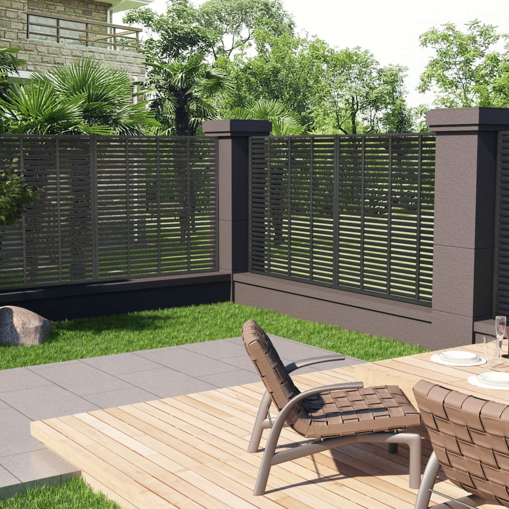 vidaXL Louver Fence WPC 70.9"x70.9" Dark Gray