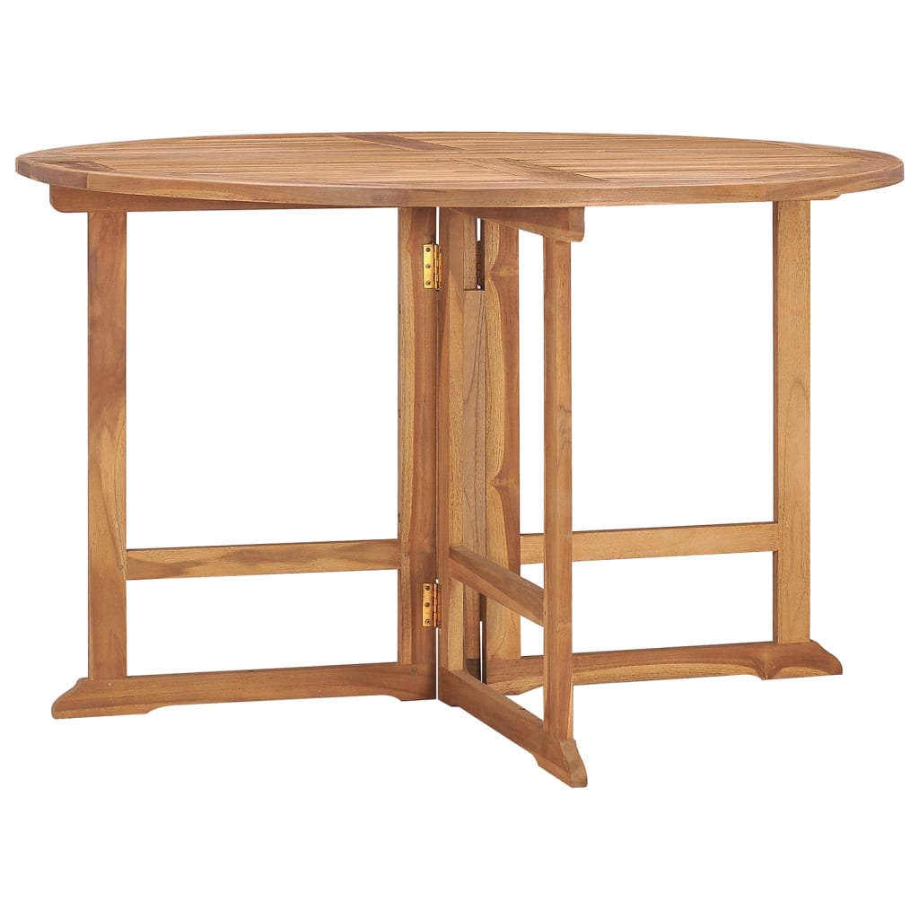 vidaXL Folding Patio Dining Table  43.3"x29.5" Solid Wood Teak