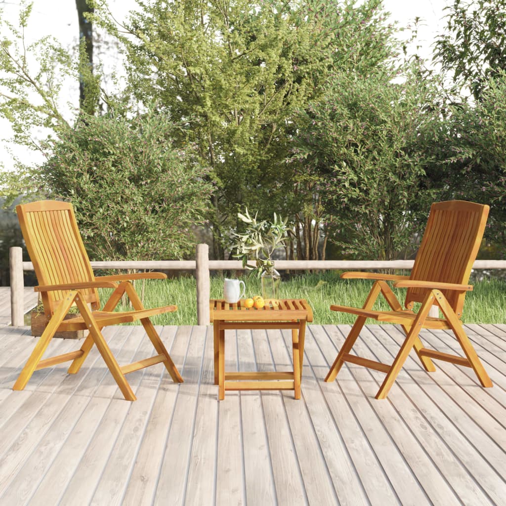 vidaXL 3 Piece Patio Lounge Set Solid Wood Teak