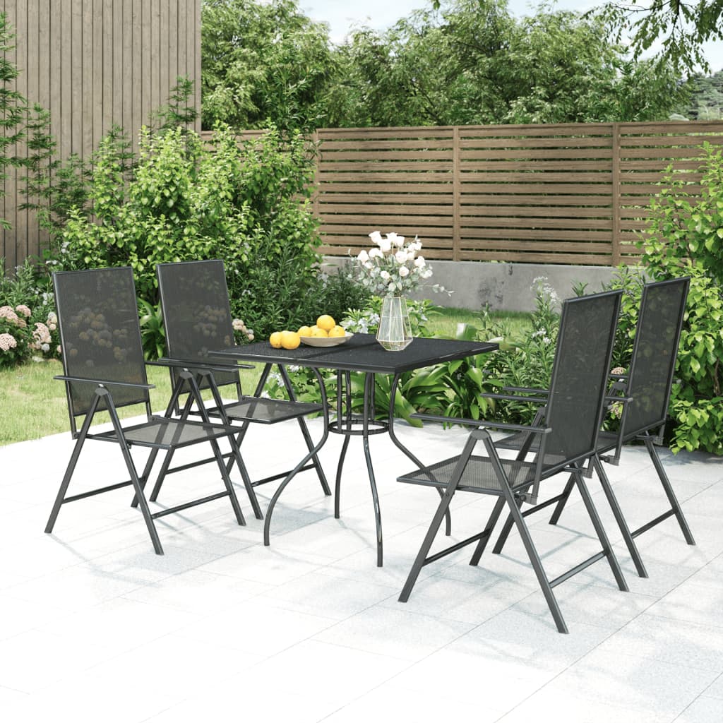 vidaXL 5 Piece Patio Dining Set Anthracite Steel