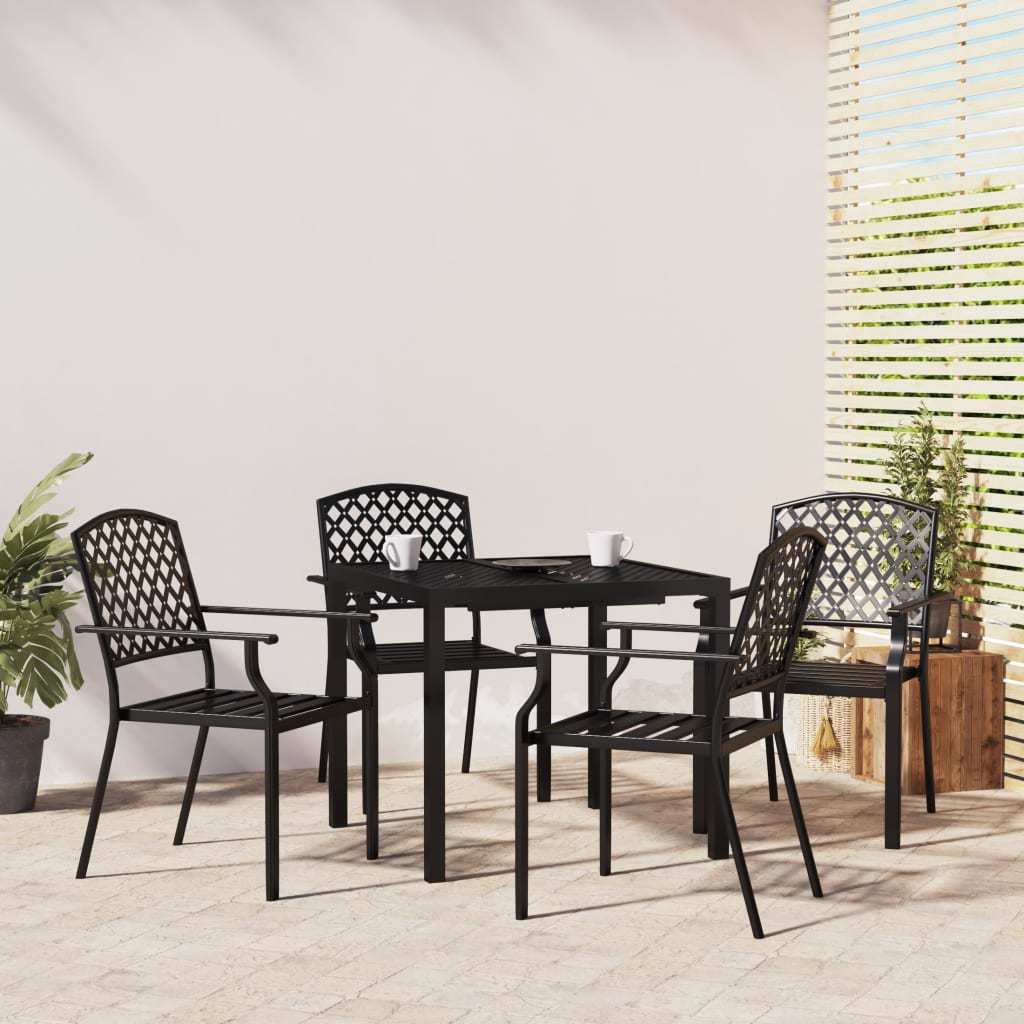 vidaXL 5 Piece Patio Dining Set Anthracite Steel