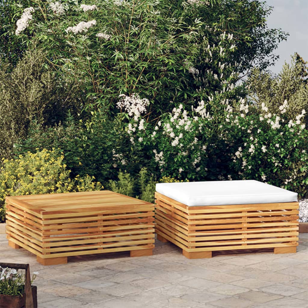 vidaXL 2 Piece Patio Lounge Set Solid Wood Teak
