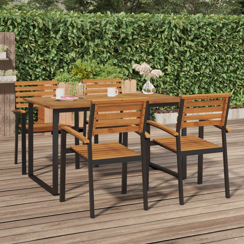 vidaXL Patio Table with U-shaped Legs 55.1"x31.5"x29.5" Solid Wood Acacia