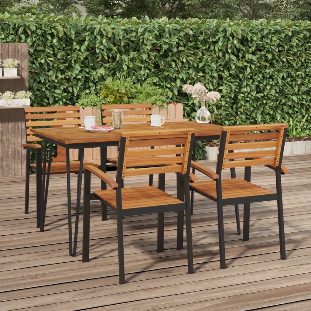 vidaXL Patio Table with Hairpin Legs 55.1"x31.5"x29.5" Solid Wood Acacia