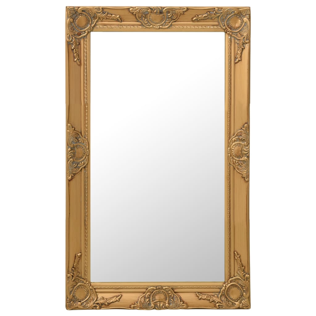 vidaXL Wall Mirror Baroque Style 19.7"x31.5" Gold