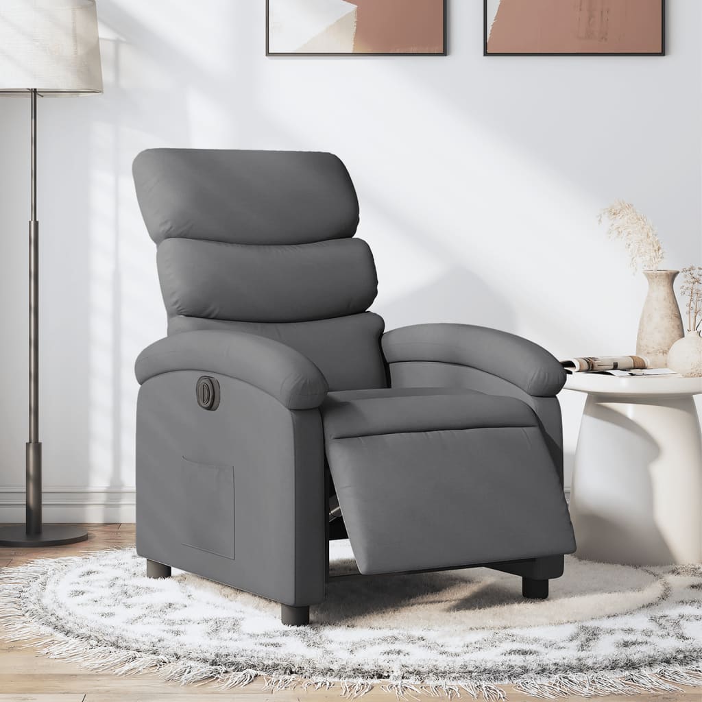 vidaXL Electric Recliner Chair Dark Gray Fabric