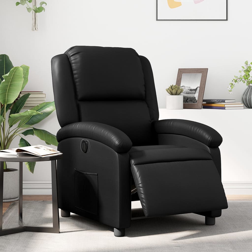 vidaXL Electric Recliner Chair Black Faux Leather