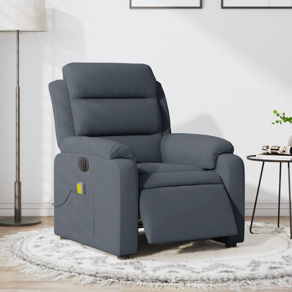 vidaXL Electric Massage Recliner Chair Dark Gray Velvet
