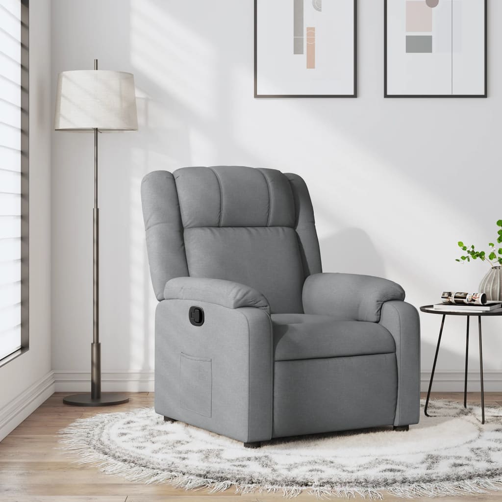 vidaXL Recliner Chair Light Gray Fabric