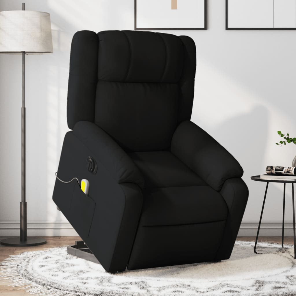 vidaXL Electric Stand up Massage Recliner Chair Black Fabric