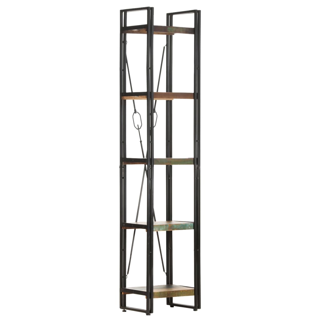 vidaXL 5-Tier Bookcase 15.7"x11.8"x70.9" Solid Reclaimed Wood