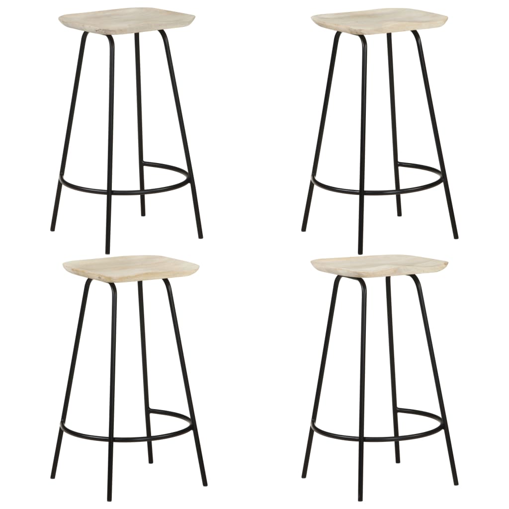 vidaXL Bar Stools 4 pcs Solid Mango Wood