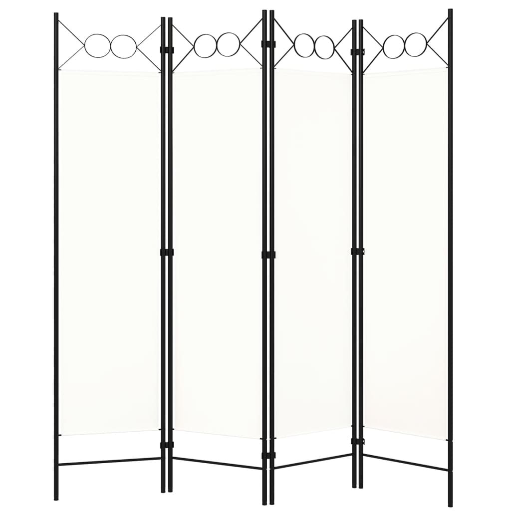 vidaXL 4-Panel Room Divider White 63"x70.9"