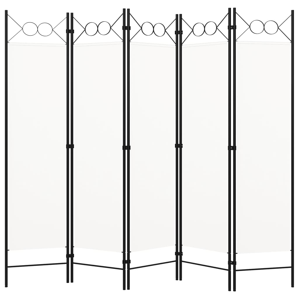 vidaXL 5-Panel Room Divider White 78.7"x70.9"