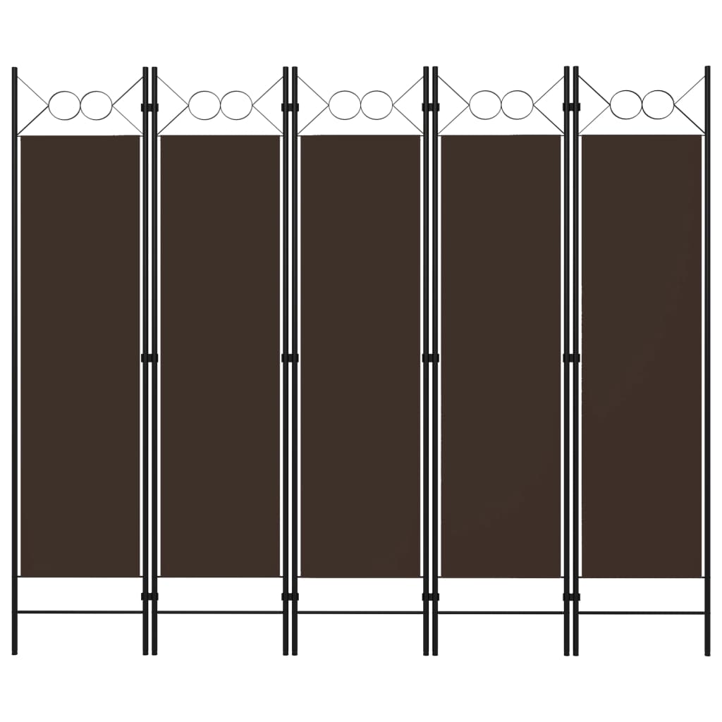 vidaXL 5-Panel Room Divider Brown 78.7"x70.9"