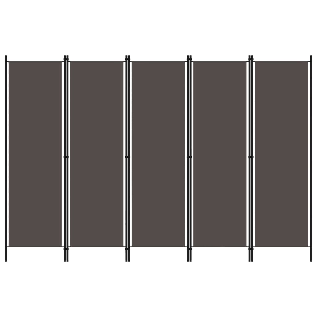 vidaXL 5-Panel Room Divider Anthracite 98.4"x70.9"