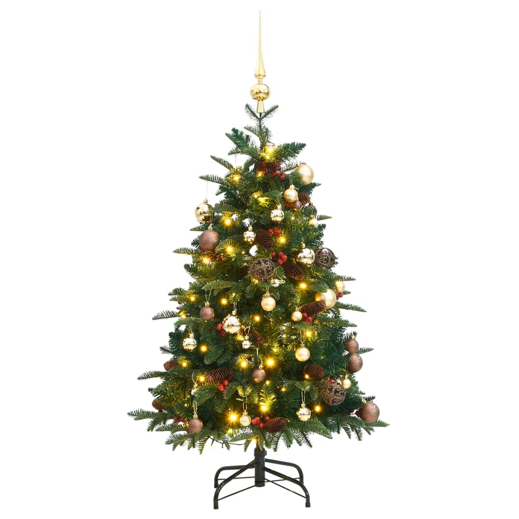 vidaXL Artificial Hinged Christmas Tree 150 LEDs & Ball Set 59.1"